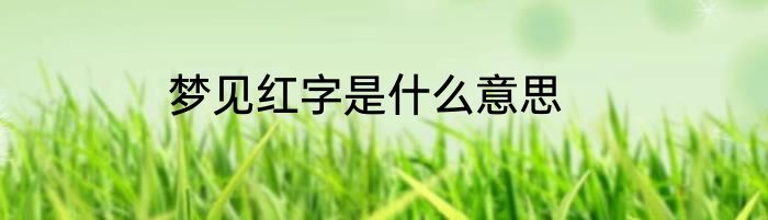 梦见红字是什么意思
