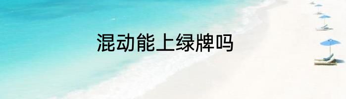 混动能上绿牌吗