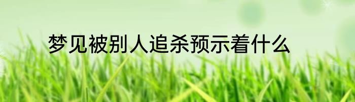 梦见被别人追杀预示着什么
