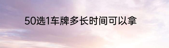50选1车牌多长时间可以拿