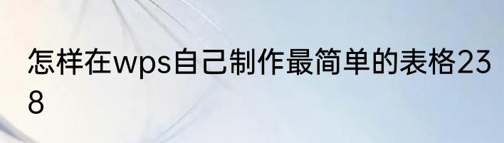 怎样在wps自己制作最简单的表格238