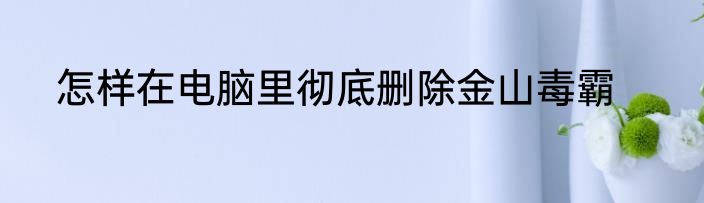 怎样在电脑里彻底删除金山毒霸