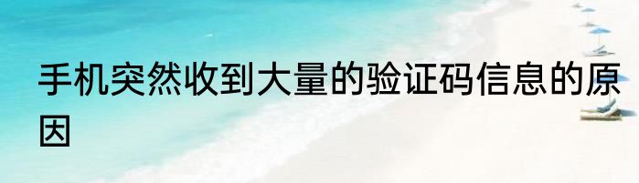 手机突然收到大量的验证码信息的原因