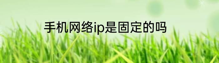 手机网络ip是固定的吗