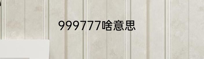 999777啥意思