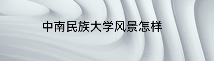中南民族大学风景怎样