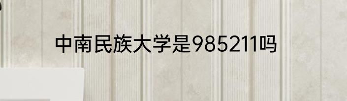 中南民族大学是985211吗