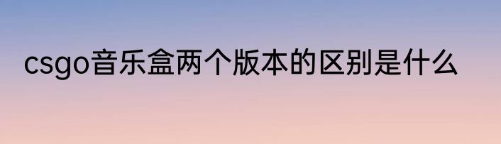 csgo音乐盒两个版本的区别是什么