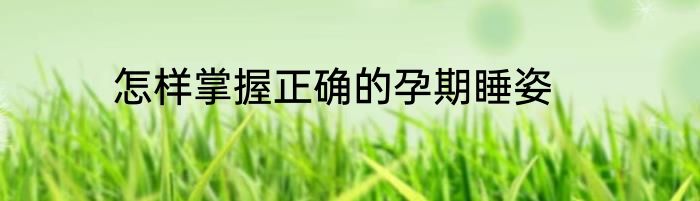 怎样掌握正确的孕期睡姿