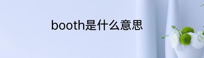 booth是什么意思