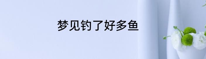 梦见钓了好多鱼