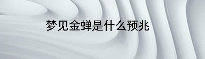 梦见金蝉是什么预兆