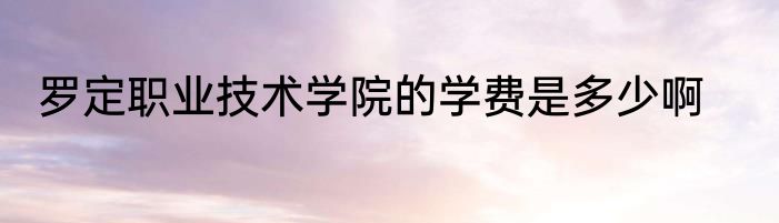 罗定职业技术学院的学费是多少啊