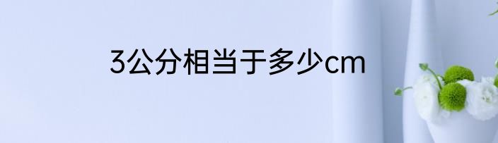 3公分相当于多少cm