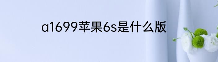 a1699苹果6s是什么版