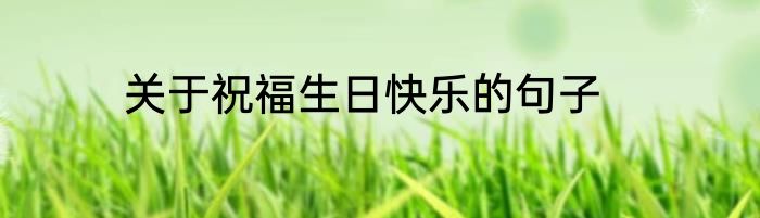 关于祝福生日快乐的句子
