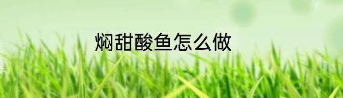 焖甜酸鱼怎么做