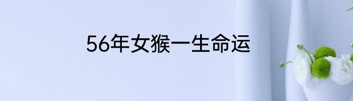 56年女猴一生命运