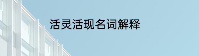 活灵活现名词解释