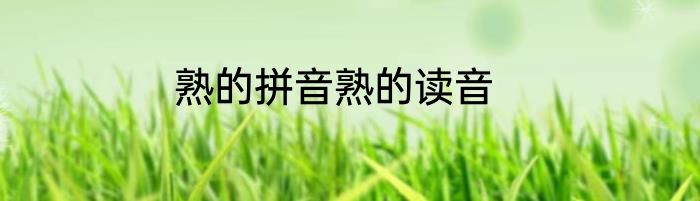 熟的拼音熟的读音