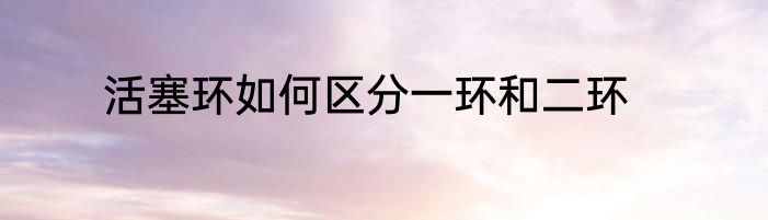 活塞环如何区分一环和二环