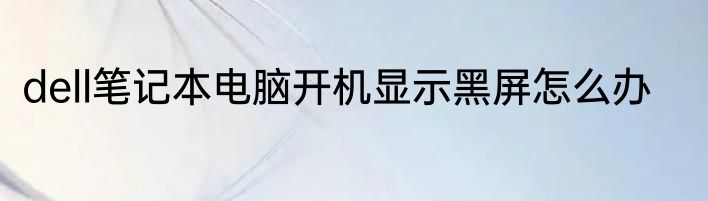 dell笔记本电脑开机显示黑屏怎么办