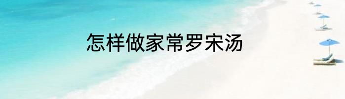 怎样做家常罗宋汤