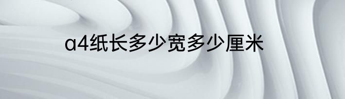 a4纸长多少宽多少厘米