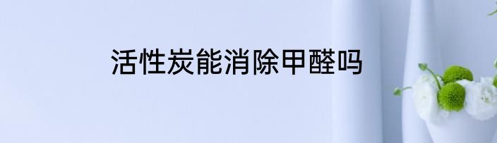 活性炭能消除甲醛吗