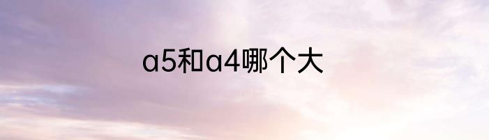 a5和a4哪个大
