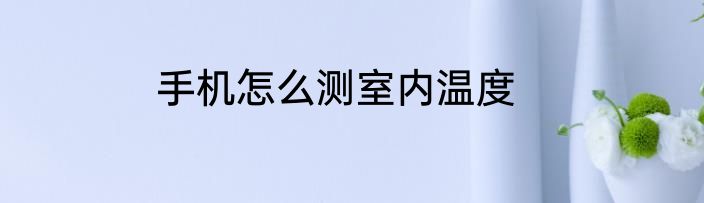 手机怎么测室内温度