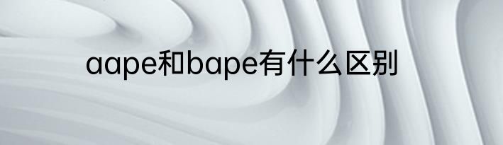 aape和bape有什么区别