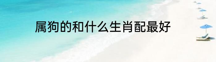 属狗的和什么生肖配最好