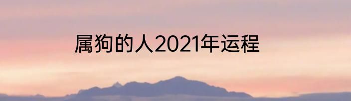 属狗的人2021年运程