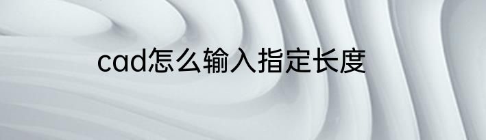 cad怎么输入指定长度