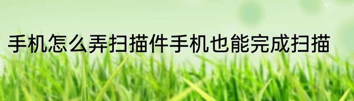 手机怎么弄扫描件手机也能完成扫描