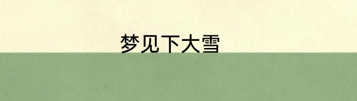 梦见下大雪