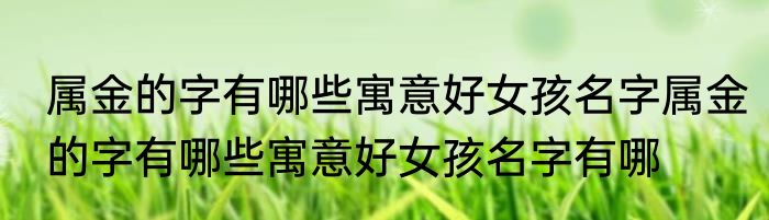 属金的字有哪些寓意好女孩名字属金的字有哪些寓意好女孩名字有哪