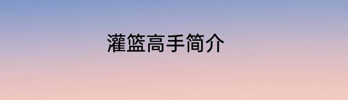 灌篮高手简介