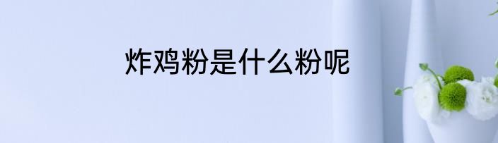 炸鸡粉是什么粉呢