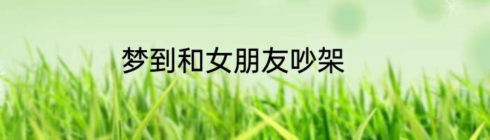 梦到和女朋友吵架