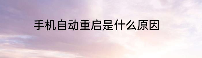 手机自动重启是什么原因