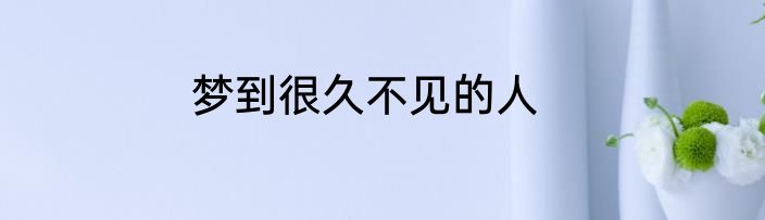 梦到很久不见的人