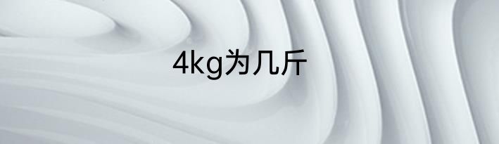 4kg为几斤