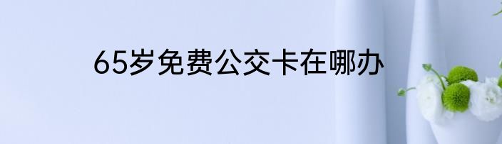 65岁免费公交卡在哪办