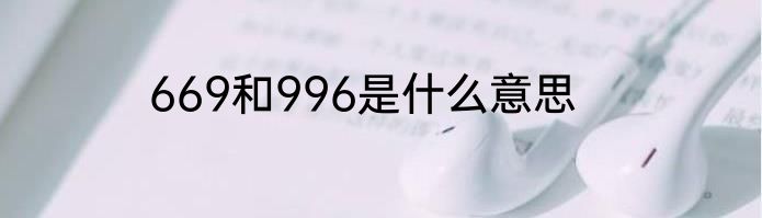 669和996是什么意思