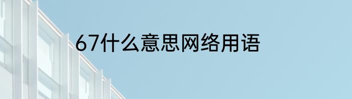 67什么意思网络用语