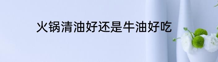 火锅清油好还是牛油好吃