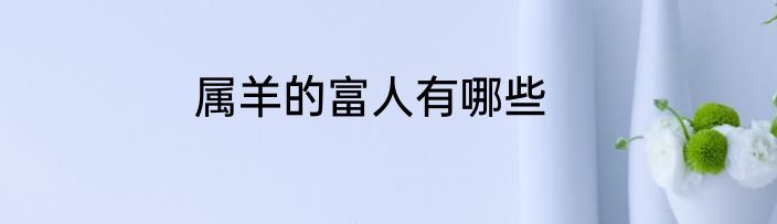属羊的富人有哪些