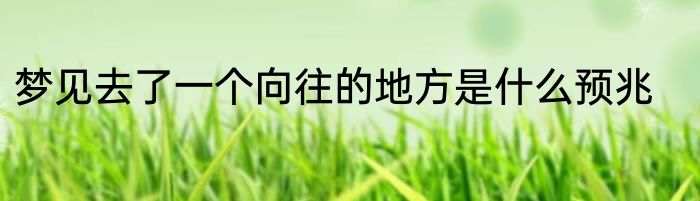 梦见去了一个向往的地方是什么预兆